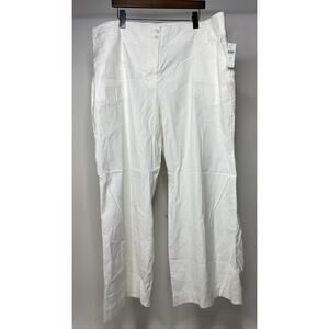 Maeve Anthropologie The Naomi Wide-Leg Flare Pants White Women's Plus 22W NWT